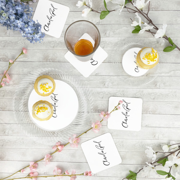 Custom Design - Paper Coasters - In Context