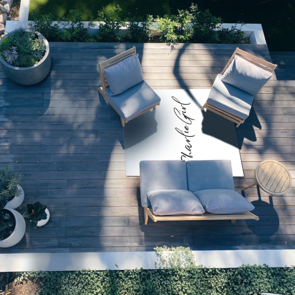 Custom Design - 5'x7' Patio Rug - In context