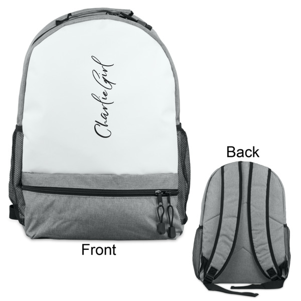 Custom Design - Large Backpack - Gray - Front & Back View