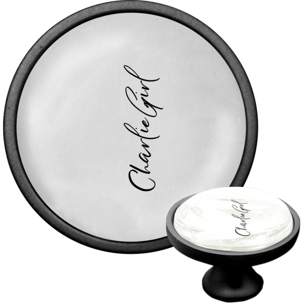 Custom Design - Black Custom Cabinet Knob (Front and Side)