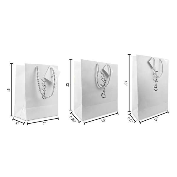 Custom Design - Gift Bags - All Sizes - Dimensions