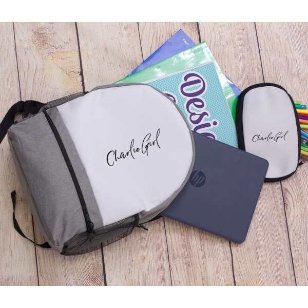 Custom Design - Large Backpack - Gray - With Stuff