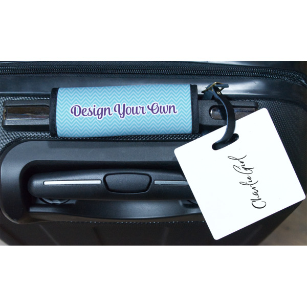 Custom Design - Square Luggage Tag & Handle Wrap - In Context