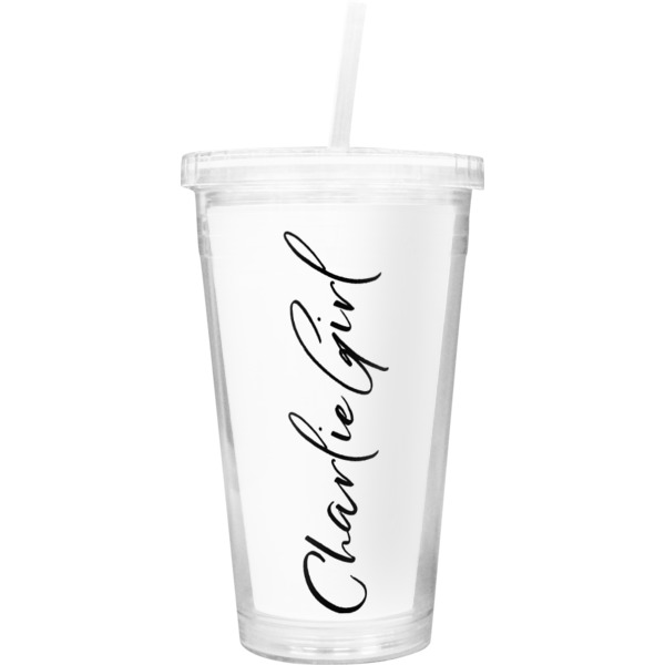 Custom Design Your Own Double Wall Tumbler with Straw