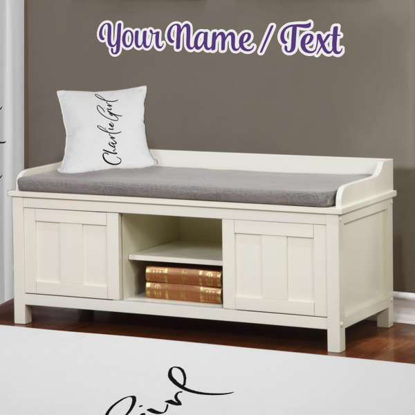Custom Design - Wall Name Decal Above Storage bench