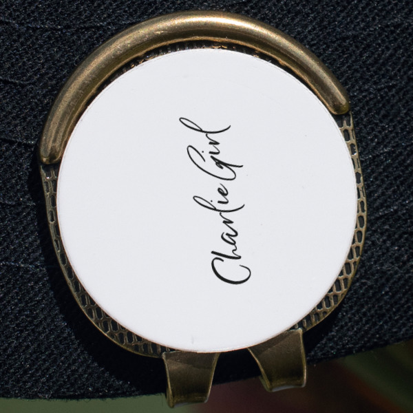 Custom Design - Golf Ball Marker Hat Clip - Gold - Close Up