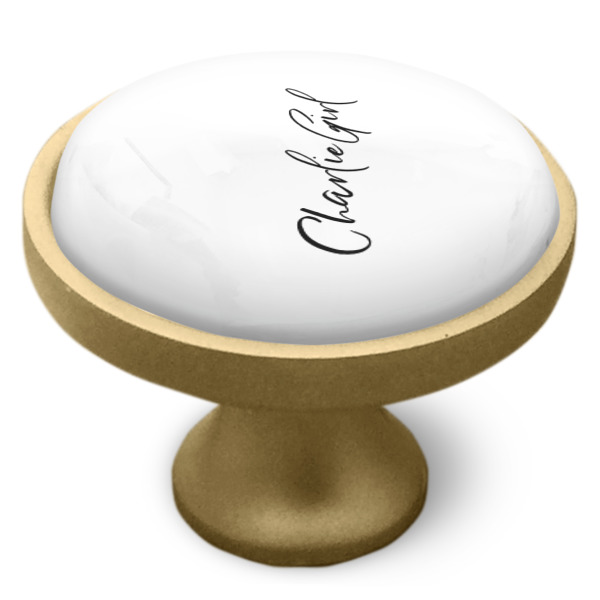 Custom Design - Cabinet Knob - Gold - Side