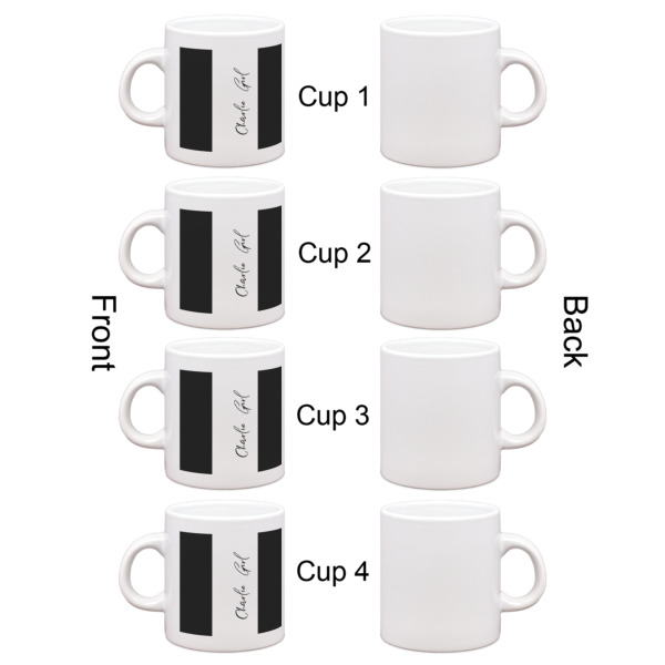 Custom Design - Single Shot Espresso Cup - Set of 4 - Front & Back