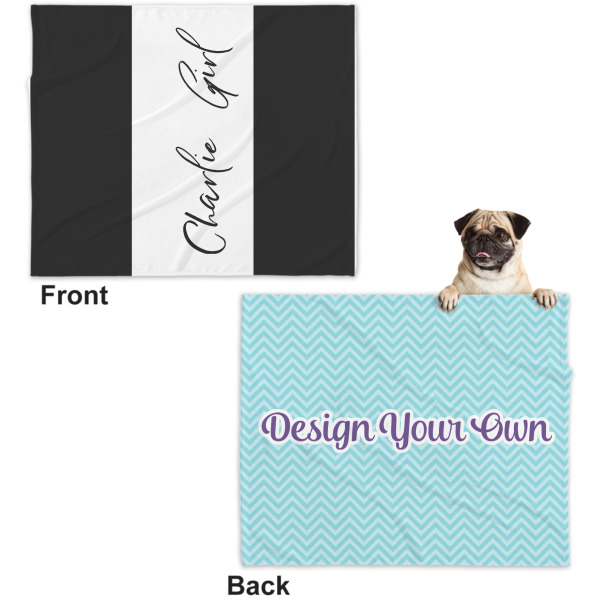 Custom Design - Microfleece Dog Blanket - Large- Front & Back