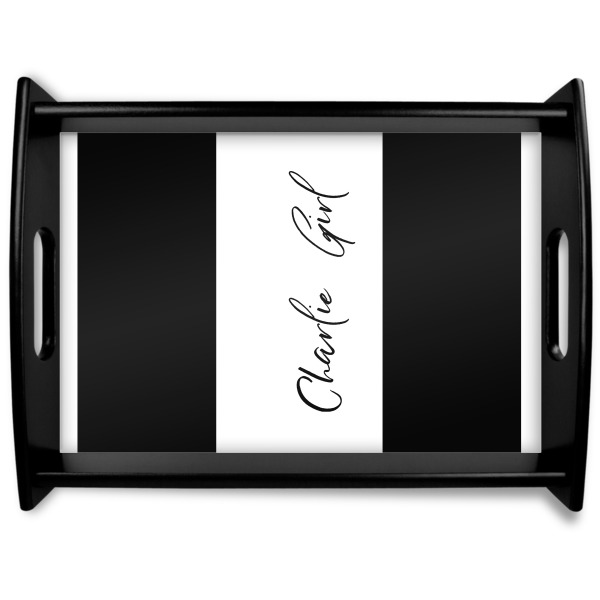 Custom Design Your Own Black Wooden Tray - Large
