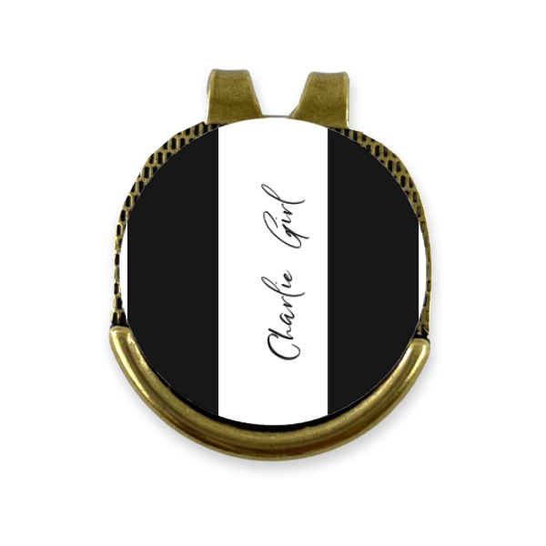 Custom Design - Golf Ball Marker Hat Clip Gold - Front