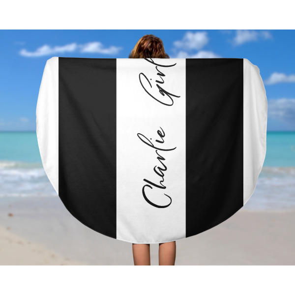 Custom Design - Round Beach Towel - In Use