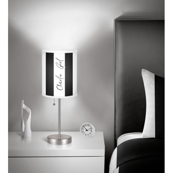 Custom Design - 8" Drum Lampshade - In Room