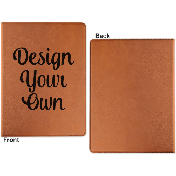 Custom Design - Cognac Leatherette Portfolios with Notepad - Large - Single Sided - Apvl