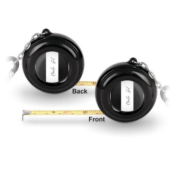 Custom Design - 6ft Pocket Tape Measure w/ Carabiner Hook - Front and Back