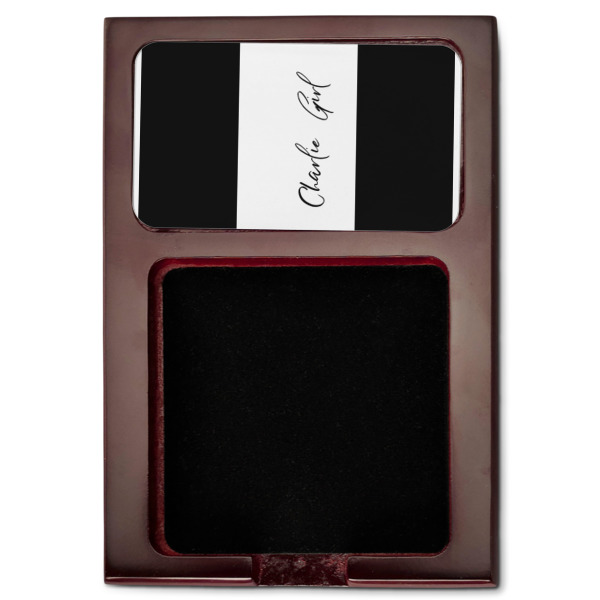 Custom Design - Red Mahogany Sticky Note Holder - Flat