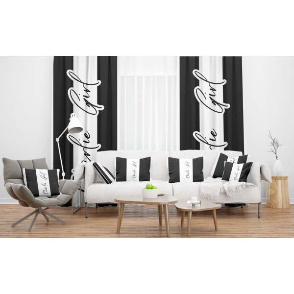 Custom Design - Sheer and Custom Curtains in Room with Matching Pillows