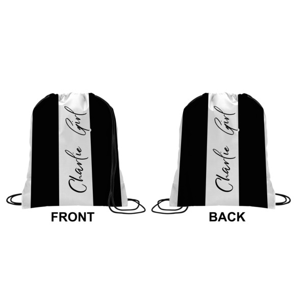 Custom Design - Drawstring Backpack Front & Back Small