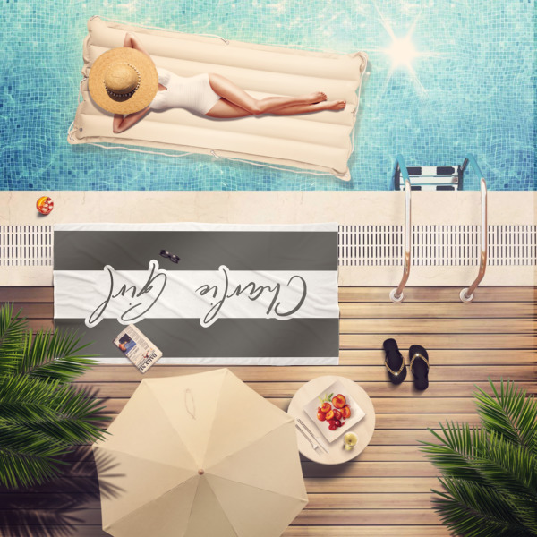 Custom Design - Beach Towel - Lifestyle at Pool