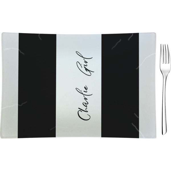 Custom Design Your Own Rectangular Glass Appetizer / Dessert Plate