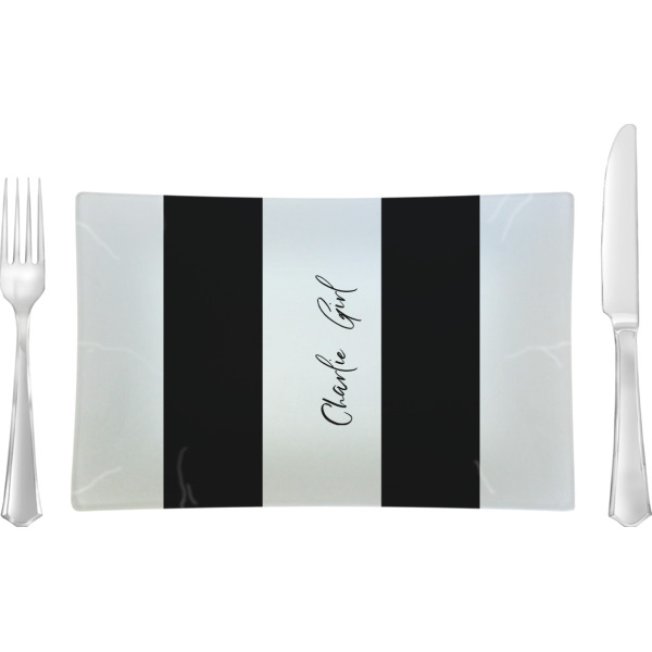 Custom Design Your Own Rectangular Glass Lunch / Dinner Plate