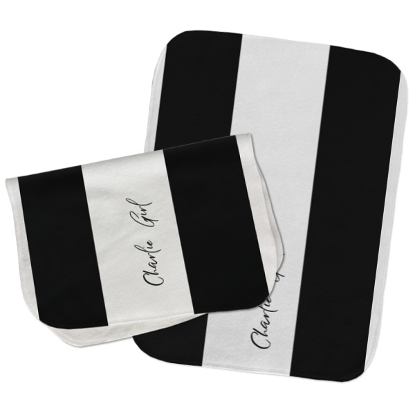 Custom Design - Two Rectangle Burp Cloths - Open & Folded