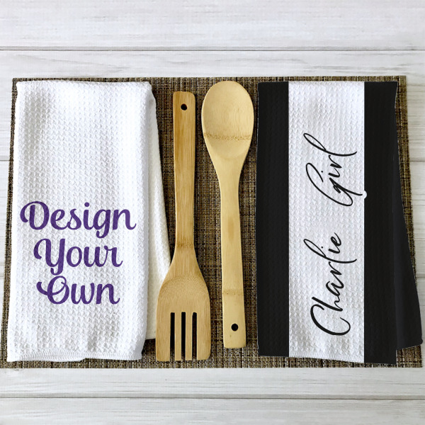 Custom Design - Waffle Weave Towels - 2 Print Styles