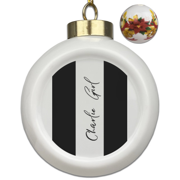 Custom Design Your Own Ceramic Ball Ornaments - Poinsettia Garland