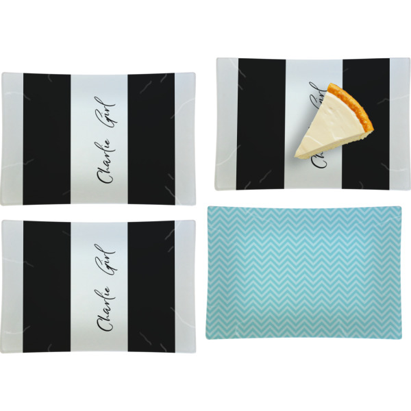 Custom Design - Set of Rectangular Appetizer / Dessert Plates
