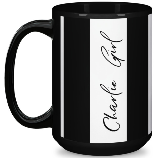 Custom Design Your Own 15 oz Coffee Mug - Black
