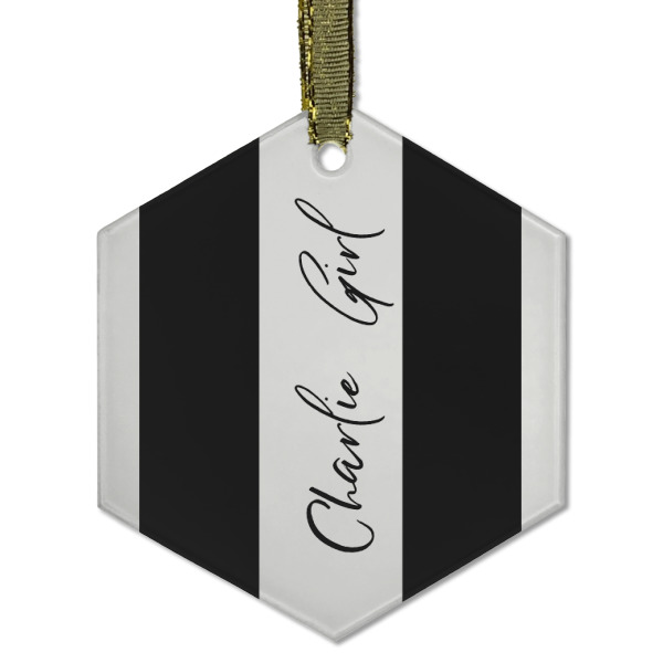 Custom Design - Frosted Glass Ornament - Hexagon