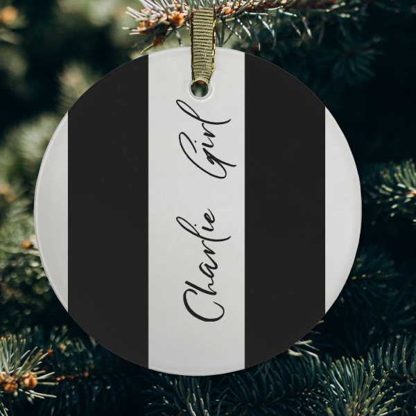 Custom Design - Frosted Glass Ornament - Round (Lifestyle)