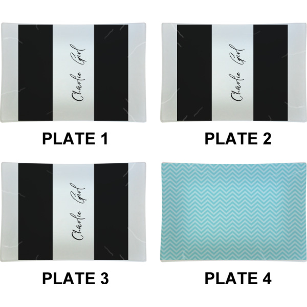 Custom Design - Set of Rectangular Appetizer / Dessert Plates (Approval)