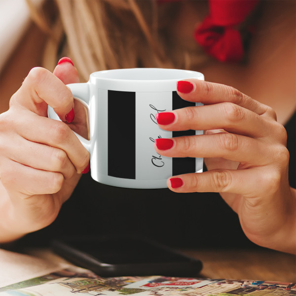 Custom Design - Double Shot Espresso Cup - Lifestyle in Hands Close