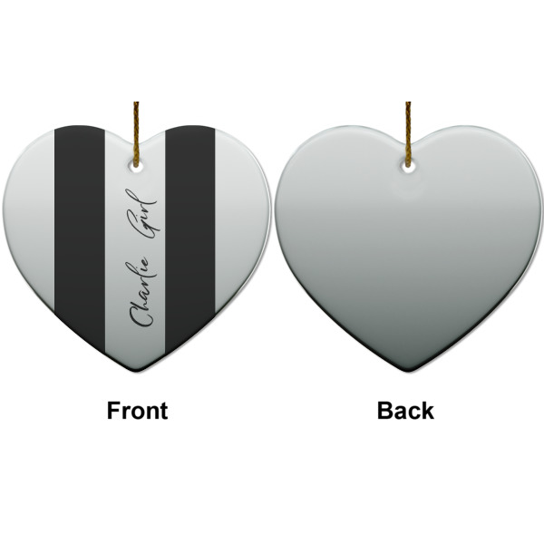 Custom Design - Ceramic Flat Ornament - Heart Front & Back (APPROVAL)