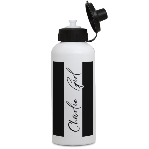 Custom Design Your Own Water Bottles - Aluminum - 20 oz - White