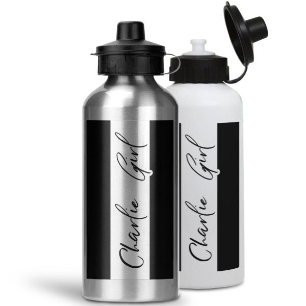 Custom Design - Aluminum Water Bottles - MAIN (white &silver)