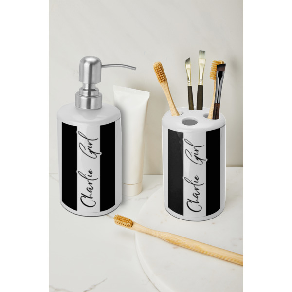 Custom Design - Ceramic Bathroom Accessories - LIFESTYLE (toothbrush holder & soap dispenser)