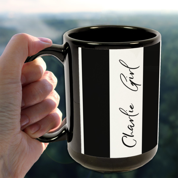 Custom Design - 15oz. Black Mug - Lifestyle