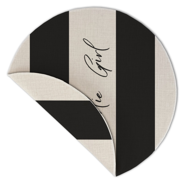 Custom Design - Round Linen Placemats - Front (folded corner double sided)