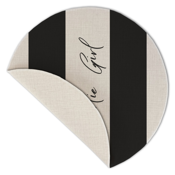 Custom Design - Round Linen Placemats - Front (folded corner single sided)