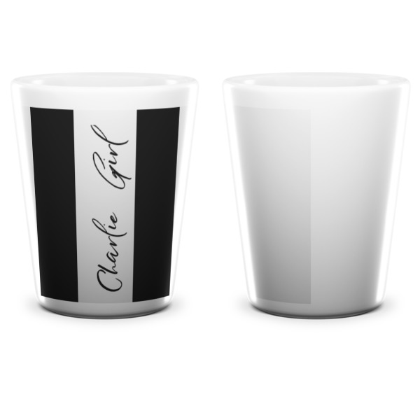 Custom Design - Ceramic Shot Glass - White - Front & Back