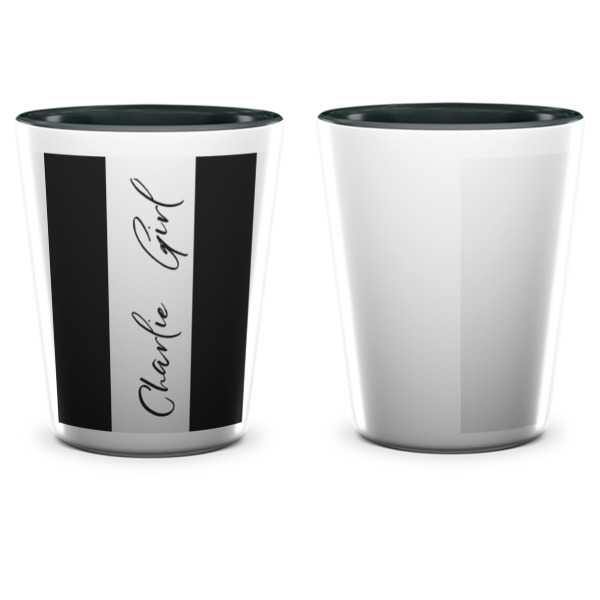 Custom Design - Ceramic Shot Glass - Two Tone - Front & Back