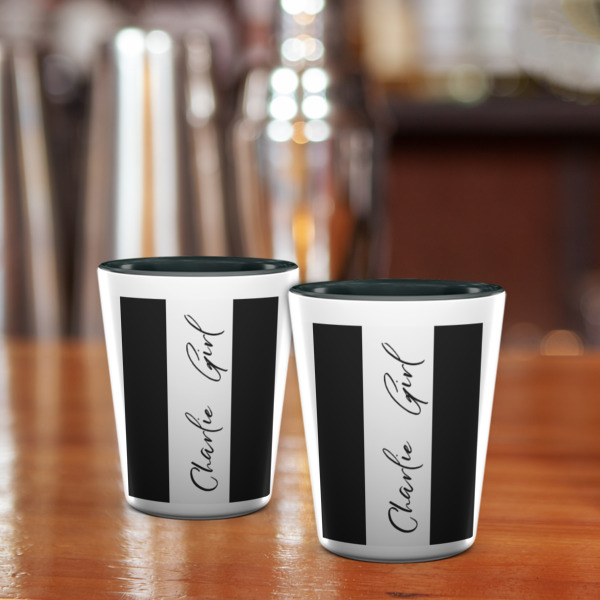 Custom Design - Ceramic Shot Glass - Two Tone - Lifestyle