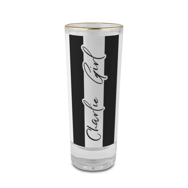 Custom Design Your Own 2 oz Shot Glass - Glass with Gold Rim