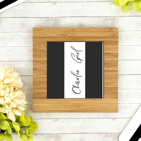 Custom Design - Bamboo Trivet with 6" Tile - LIFESTYLE