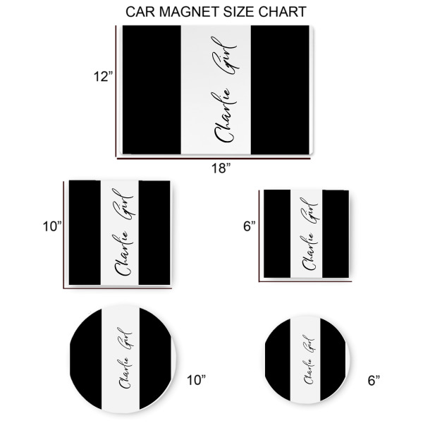 Custom Design - Car Magnets - SIZE CHART