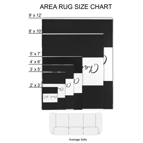 Custom Design - 2'x3' Indoor Area Rugs - Size Chart
