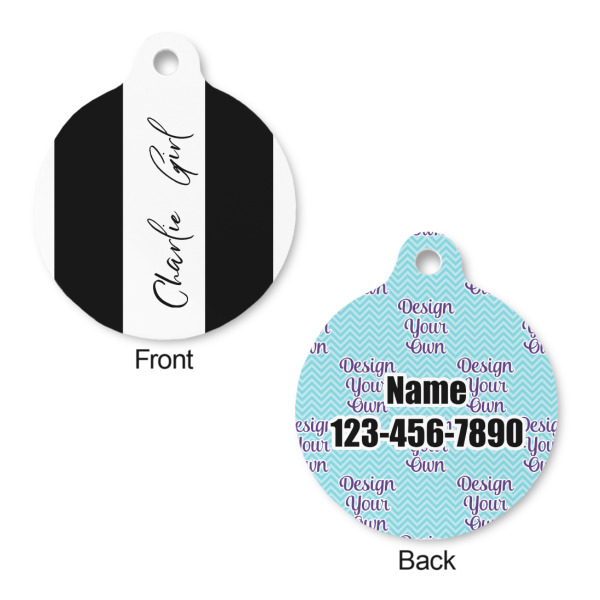Custom Design - Round Pet ID Tag - Large - Front & Back View
