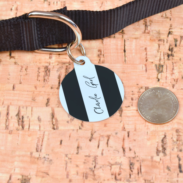 Custom Design - Round Pet ID Tag - Large - In Context